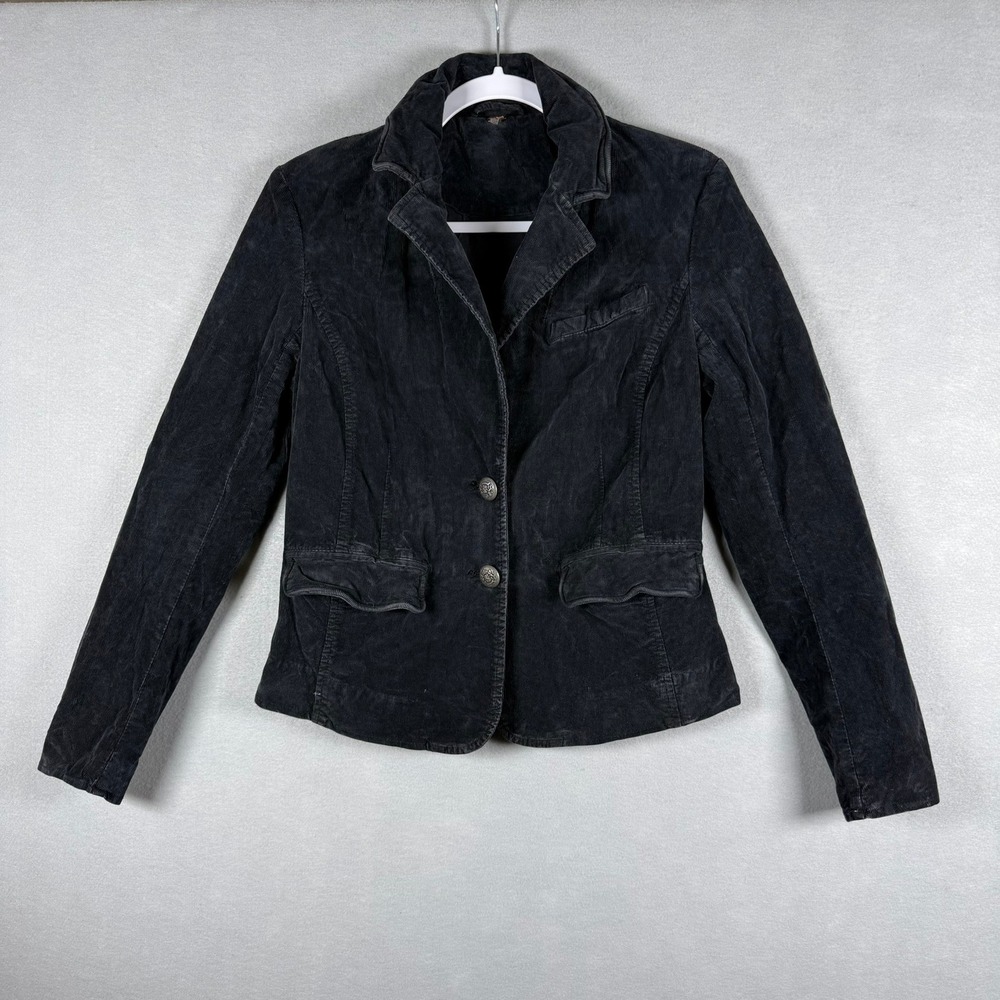Free People Womens S Byron Corduroy Blazer Black Dark Academia Indie Boho